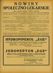 Nowiny Społeczno-Lekarskie 1929 R.3 nr 18
