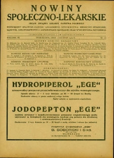 Nowiny Społeczno-Lekarskie 1929 R.3 nr 23