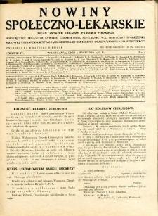 Nowiny Społeczno-Lekarskie 1930 R.4 nr 7