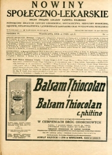 Nowiny Społeczno-Lekarskie 1930 R.4 nr 10