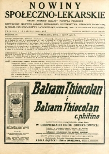 Nowiny Społeczno-Lekarskie 1930 R.4 nr 14