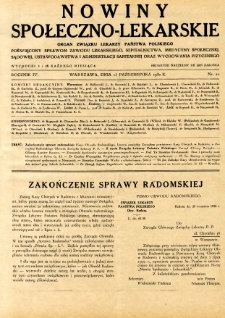 Nowiny Społeczno-Lekarskie 1930 R.4 nr 20