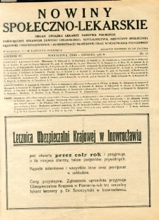 Nowiny Społeczno-Lekarskie 1930 R.4 nr 23