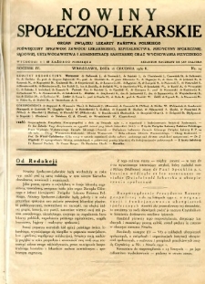 Nowiny Społeczno-Lekarskie 1930 R.4 nr 24