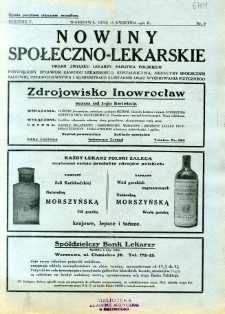 Nowiny Społeczno-Lekarskie 1931 R.5 nr 8