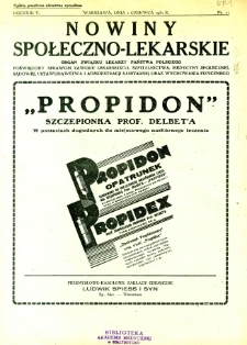 Nowiny Społeczno-Lekarskie 1931 R.5 nr 11