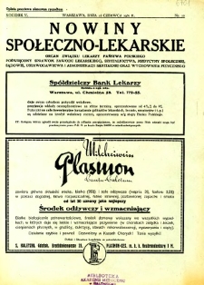 Nowiny Społeczno-Lekarskie 1931 R.5 nr 12