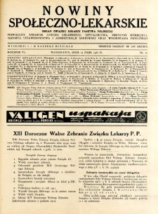 Nowiny Społeczno-Lekarskie 1932 R.6 nr 10