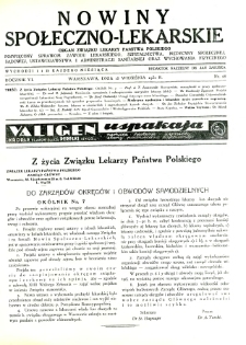 Nowiny Społeczno-Lekarskie 1932 R.6 nr 18