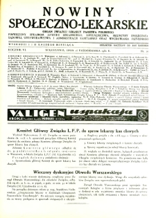 Nowiny Społeczno-Lekarskie 1932 R.6 nr 20