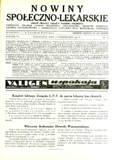 Nowiny Społeczno-Lekarskie 1932 R.6 nr 20