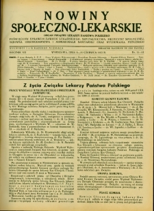 Nowiny Społeczno-Lekarskie 1933 R.7 nr 11-12