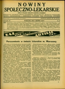 Nowiny Społeczno-Lekarskie 1933 R.7 nr 23