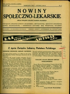 Nowiny Społeczno-Lekarskie 1934 R.8 nr 1