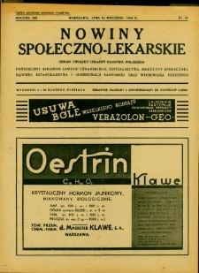 Nowiny Społeczno-Lekarskie 1934 R.8 nr 18
