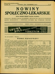 Nowiny Społeczno-Lekarskie 1934 R.8 nr 19