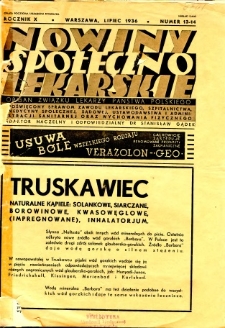 Nowiny Społeczno-Lekarskie 1936 R.10 nr 13-14