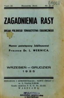 Zagadnienia Rasy 1935 R.17 t.8 nr 3-4