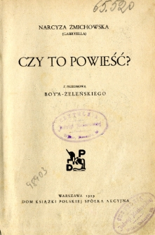 Czy to powieść?