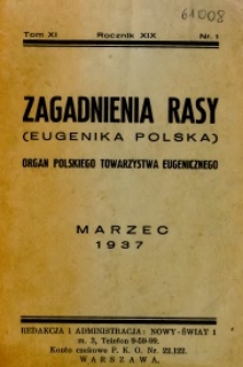 Zagadnienia Rasy 1937 R.19 t.11 nr 1