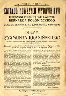 Katalog nowszych wydawnictw Księgarni Polskiej we Lwowie Bernarda Połonieckiego : 1905-1906