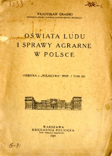 Oświata ludu i sprawy agrarne w Polsce