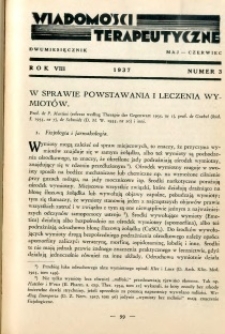 Wiadomości Terapeutyczne 1937 R.8 nr 3