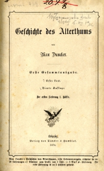Geschichte des Alterthums. Bd. 1