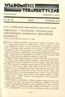Wiadomości Terapeutyczne 1938 R.9 nr 5-6