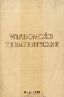 Wiadomości Terapeutyczne 1939 R.10 nr 4