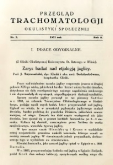 Przegląd Trachomatologji i Okulistyki Społecznej 1932 R.2 nr 3