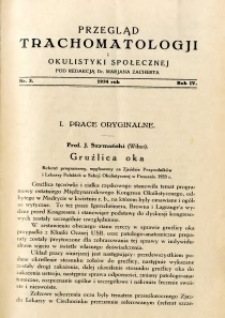 Przegląd Trachomatologji i Okulistyki Społecznej 1934 R.4 nr 3