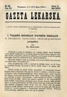 Gazeta Lekarska 1900 R.35, t.20, nr 29