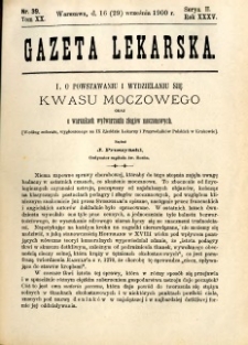 Gazeta Lekarska 1900 R.35, t.20, nr 39