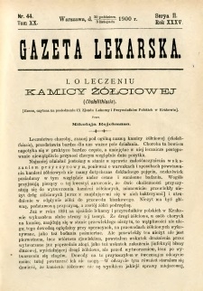 Gazeta Lekarska 1900 R.35, t.20, nr 44