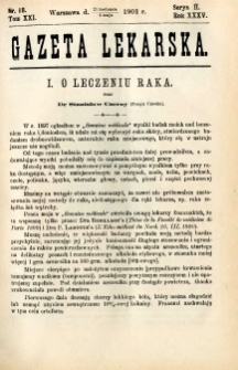 Gazeta Lekarska 1901 R.36, t.21, nr 18