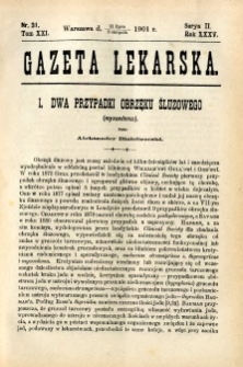 Gazeta Lekarska 1901 R.36, t.21, nr 31