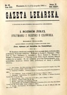 Gazeta Lekarska 1901 R.36, t.21, nr 33
