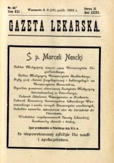 Gazeta Lekarska 1901 R.36, t.21, nr 42