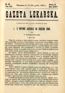 Gazeta Lekarska 1901 R.36, t.21, nr 43