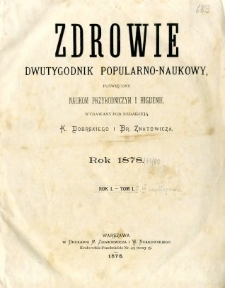 Zdrowie 1878 R.1 nr 1