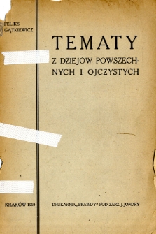 Tematy z dziejów powszechnych i ojczystych