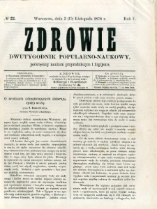 Zdrowie 1878 R.1 nr 22