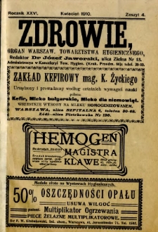 Zdrowie 1910 R.26 zeszyt 4