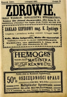 Zdrowie 1910 R.26 zeszyt 11