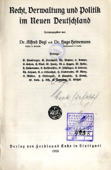 Recht, Verwaltung und Politik im Neuen Deutschland