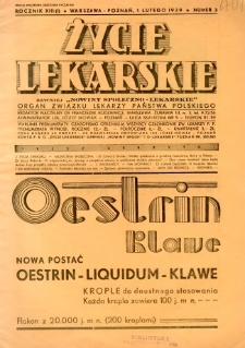 Życie Lekarskie 1939 R.13 nr 3