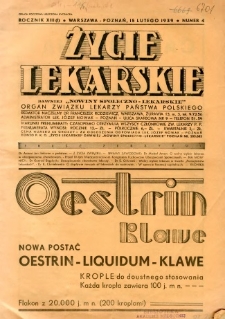 Życie Lekarskie 1939 R.13 nr 4