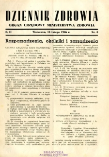 Dziennik Zdrowia 1946 R.2 nr 3