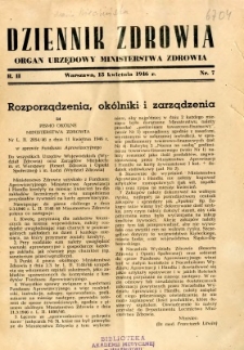 Dziennik Zdrowia 1946 R.2 nr 7